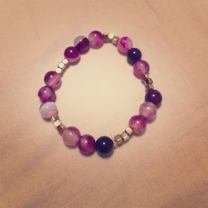 Homemade purple and gold bracelet