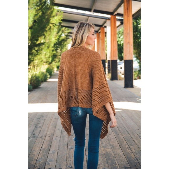 Bundle on Hold Last one ! Drape Knit Poncho - Picture 3 of 4