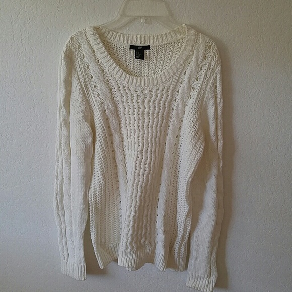 White knit sweater
