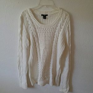 White knit sweater