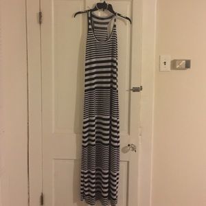 Maxi dress. Black and white stripes. Size medium.
