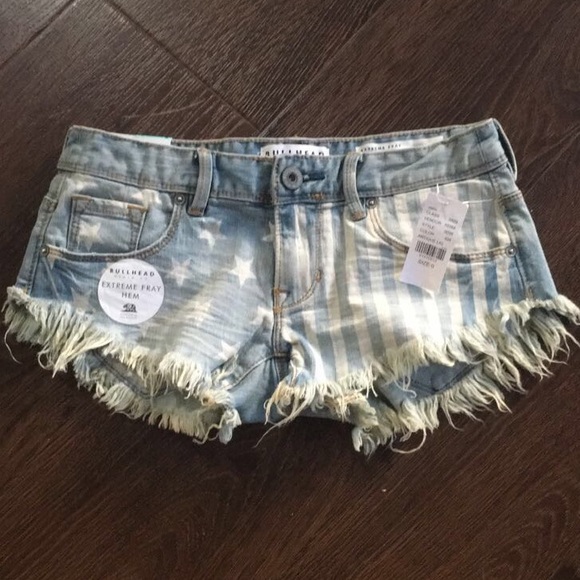 Bullhead denim American flag shorts
