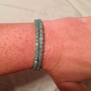 Aqua memory wire bracelet