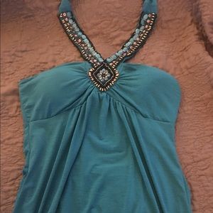 Blue beaded shirt