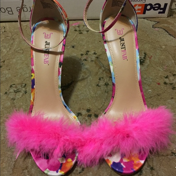 Justfab Heels W. Faux Fur - Picture 1 of 3