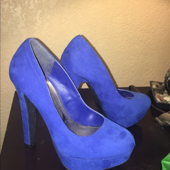 Blue heels.