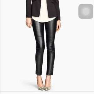 NWT H&M Black Faux Leather Leggings 10