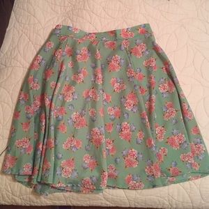 Floral mint green skater skirt!