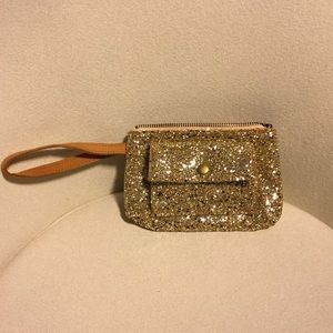 J.Crew Gold sequin wristlet