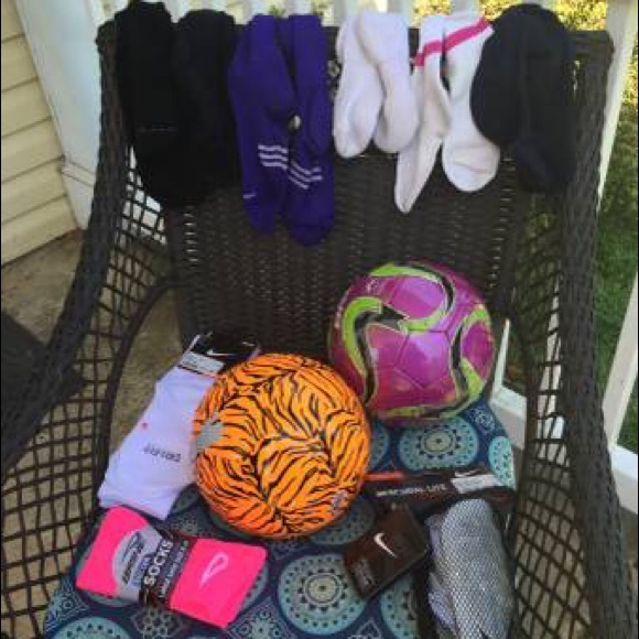 NWT shin guards and new soccer balls