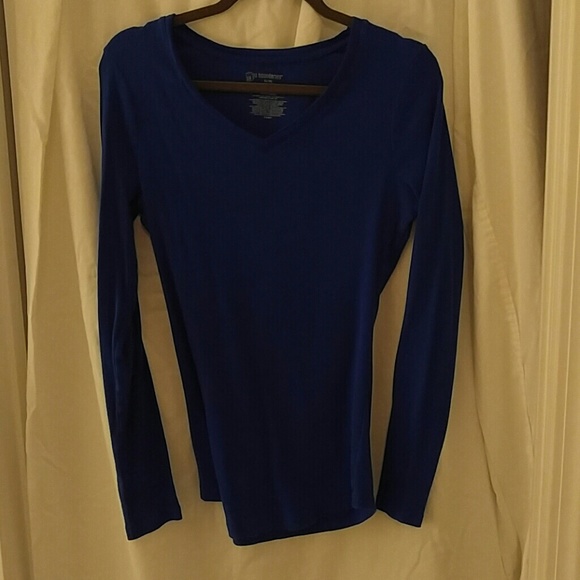 Royal blue ribbed long sleeved tee