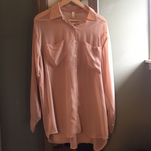 American Apparel oversized chiffon button up