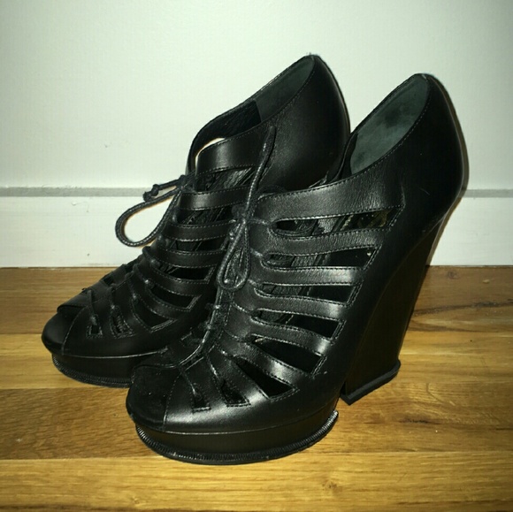 YSL Hortense Platform Wedge Heels - Picture 2 of 4