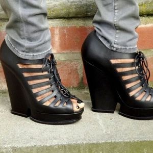 YSL Hortense Platform Wedge Heels