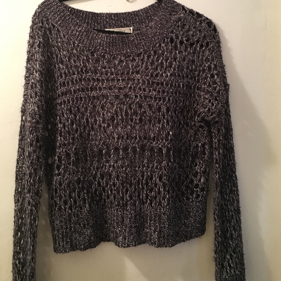 Black and white mesh sweater