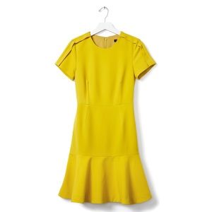 Banana Republic Yellow Flounce Dress