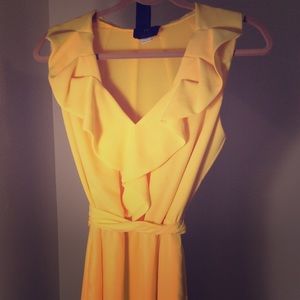 'Bobbie' DVF dress in bright yellow