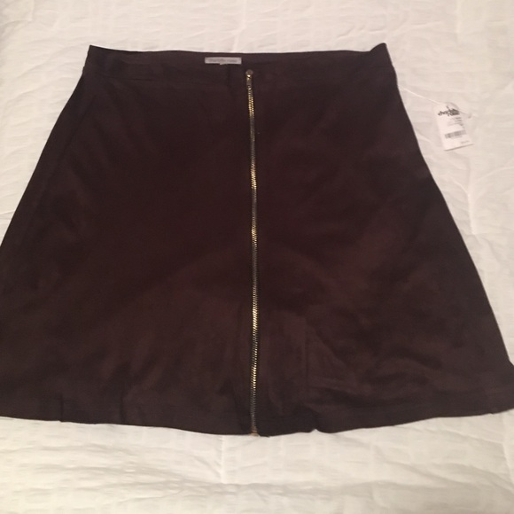 Skirt with zipper faux suede - Picture 1 of 1