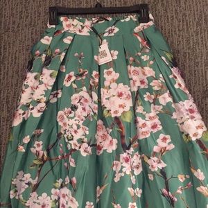 Beautiful Green Sakura High Waist Skirt