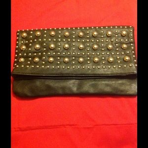 Studded Black Clutch