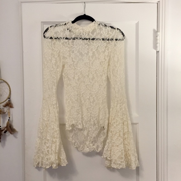Fun Lacey Bodysuit with Bell Sleeves