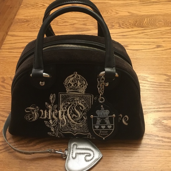 Juicy Couture espresso colored velvet handbag in pristine condition. Used once.