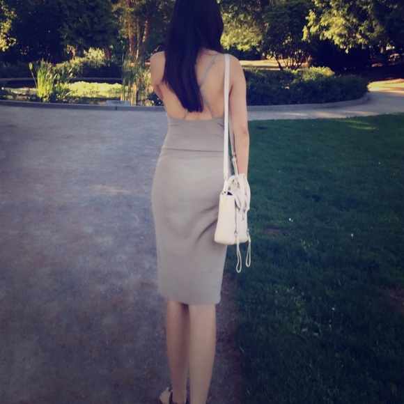 ANGL long wrap dress with backless