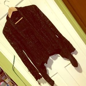 FREE w purchase Irregular sweater black an silver cardigan