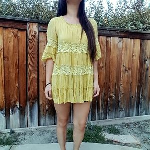 Boho mustard yellow blouse tunic