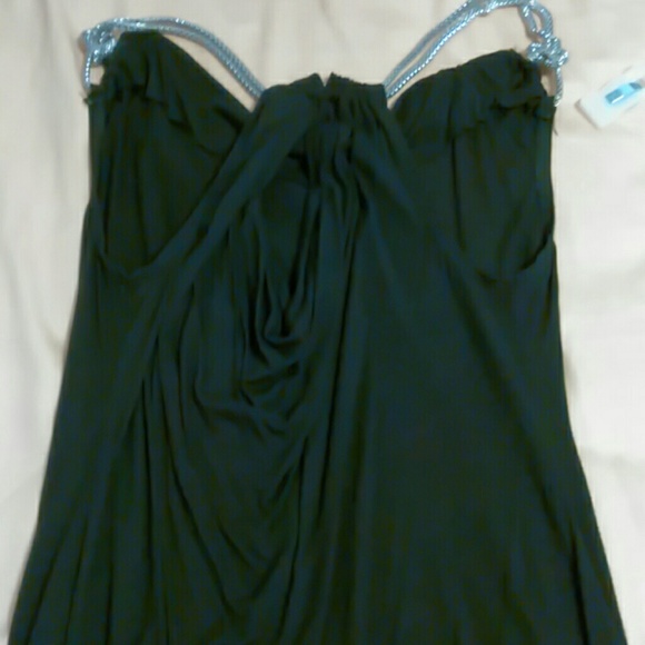 Sleeve less blouse with chain style shoulder strap