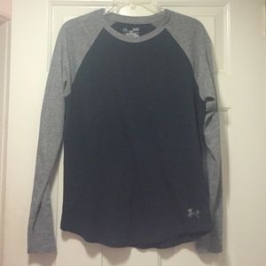 Grey Under Armour LS Baseball Shirt
