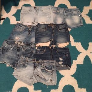 jean shorts bundle// 7 pairs