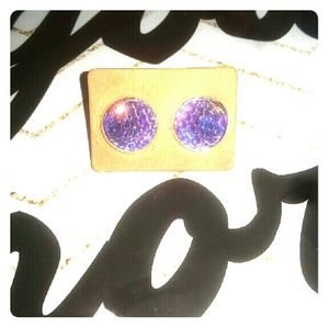 Purple Mermaid Scale Earings.