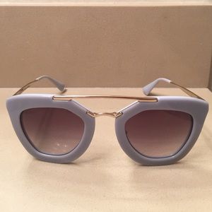 Prada embossed square brow-bar sunglasses