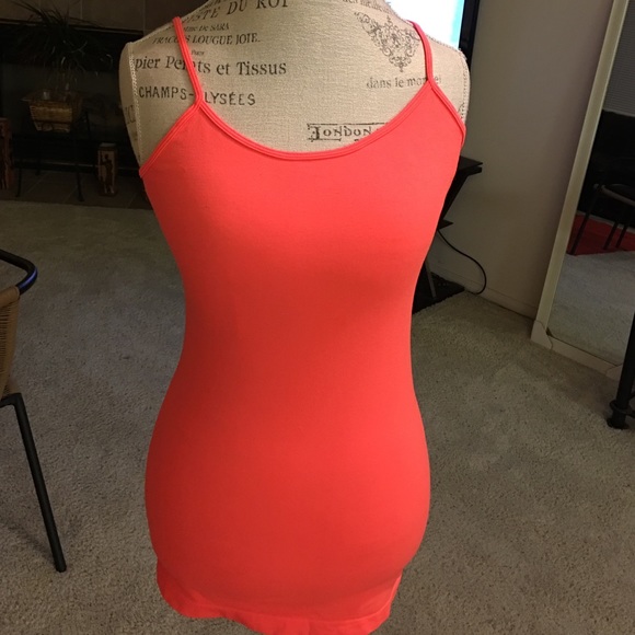 Anabel Tops - Bright Orange Tank Top