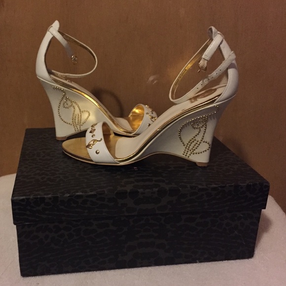 Studded Baby Phat Size 6 wedge Sandals-Preowned