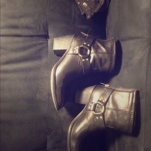 Frye motorcycle boots with heels