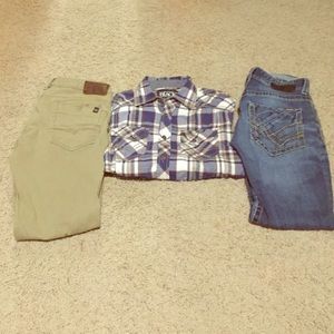 GUYS: Buckle jeans, buckle Khakis, buckle flannel