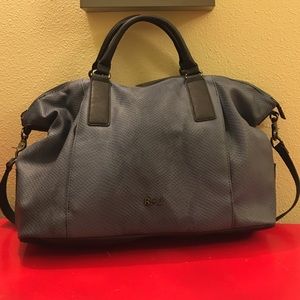 Python print embossed east-west tote- cobalt blue