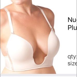 Nude deep plunge wireless bra