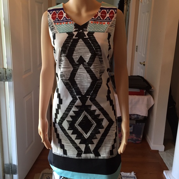 Aryeh multicolored tribal style dress