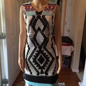 Aryeh multicolored tribal style dress