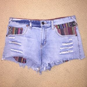 Free people High-waisted Pattern Jean shorts