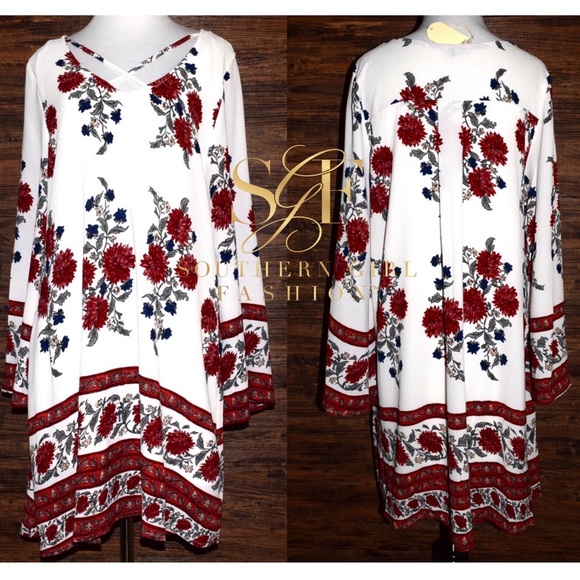 ❗️LAST 1❗️SWING DRESS Floral Printed Bell Sleeve - Picture 4 of 4