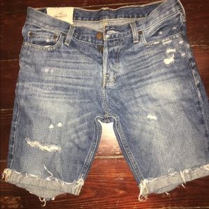 Ripped Hollister jean shorts