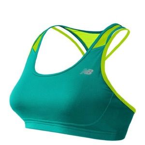 Turquoise and Dark Grey New Balance Sports Bra