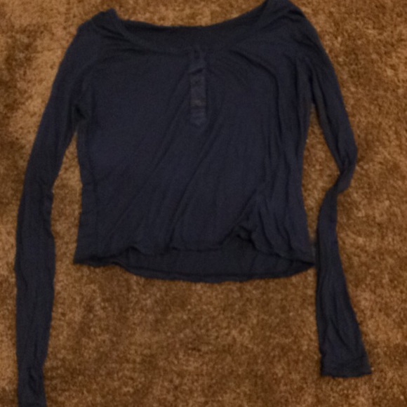 Brandy Melville dark blue cropped long sleeve