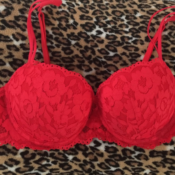 Red lace push up bra (PINK) size 32C