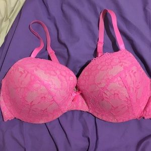 Torrid Lace Plunge Bra Hot Pink