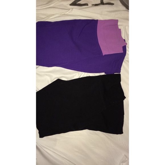 CLOSET CLOSING Black & Purple Yoga Pants - Picture 3 of 3